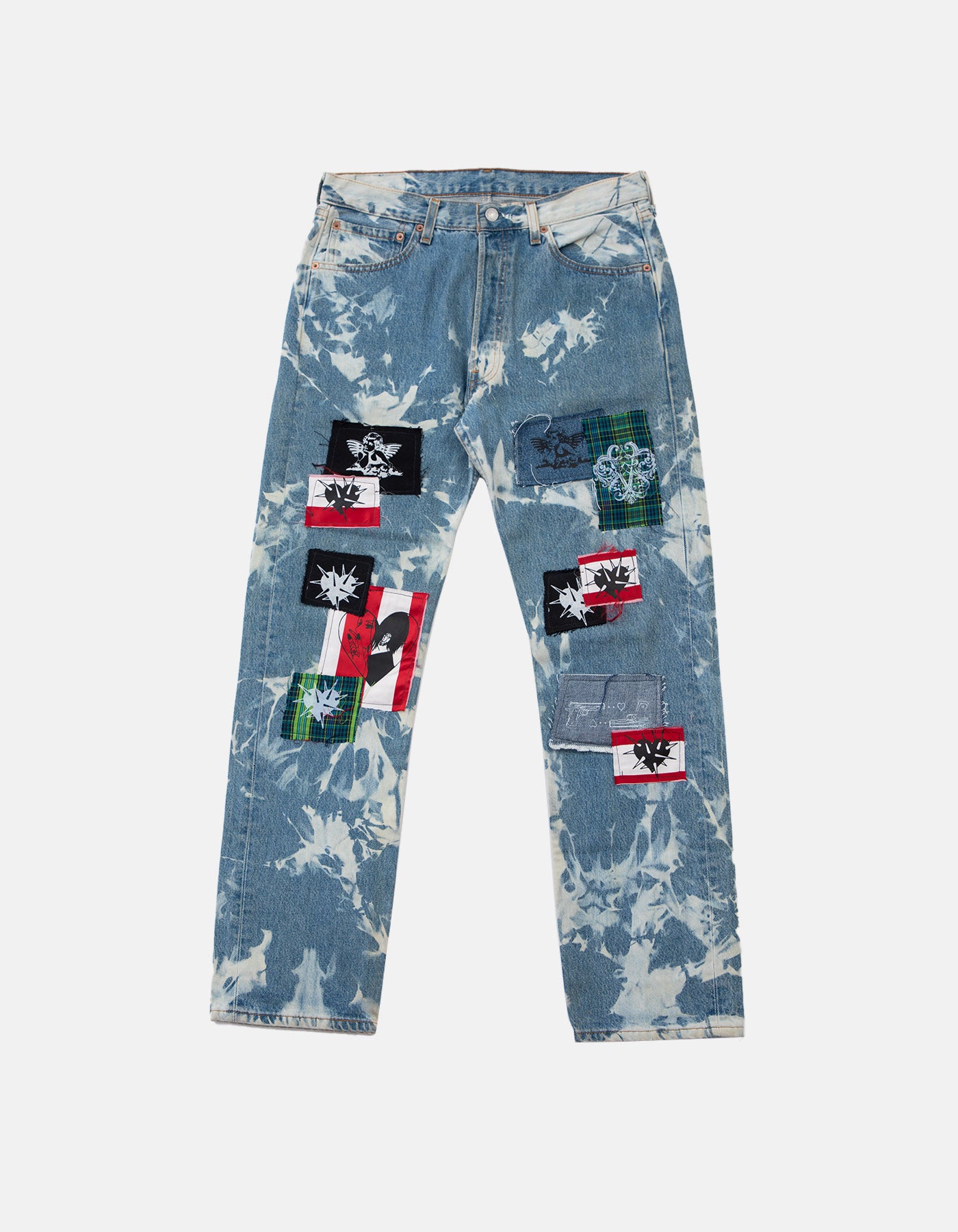DB Decolorized Denim with Patches in Blue